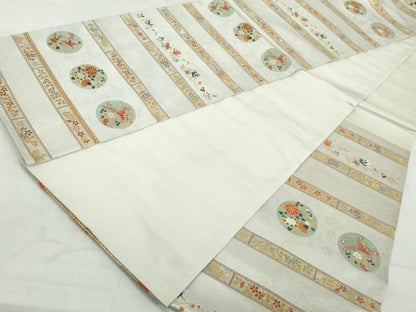 平和屋着物◎六通柄袋帯　唐織　正倉院如意文　金銀糸　正絹　逸品　DAAW1196qa