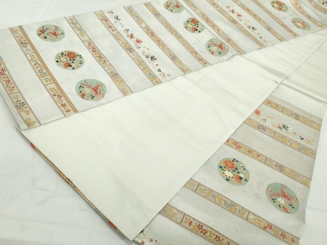 平和屋着物◎六通柄袋帯　唐織　正倉院如意文　金銀糸　正絹　逸品　DAAW1196qa