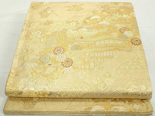 平和屋着物◎佐賀錦　六通柄袋帯　古都思慕文　金糸　正絹　逸品　DAAW1197qa