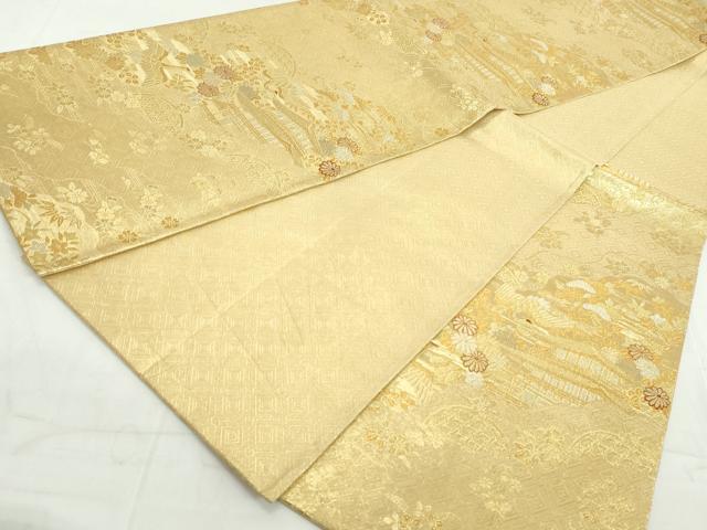 平和屋着物◎佐賀錦　六通柄袋帯　古都思慕文　金糸　正絹　逸品　DAAW1197qa