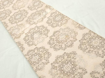 平和屋着物◎六通柄袋帯　正倉院花文　プラチナ二重箔　正絹　逸品　DAAW1223qa