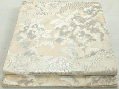 平和屋着物◎六通柄袋帯　更紗花文　二重箔錦織　正絹　逸品　DAAW1226qa