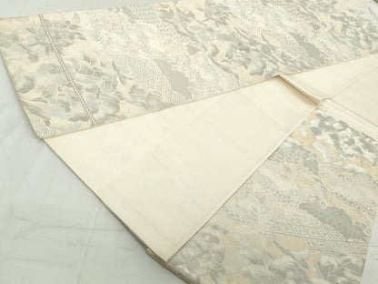 平和屋着物◎六通柄袋帯　更紗花文　二重箔錦織　正絹　逸品　DAAW1226qa