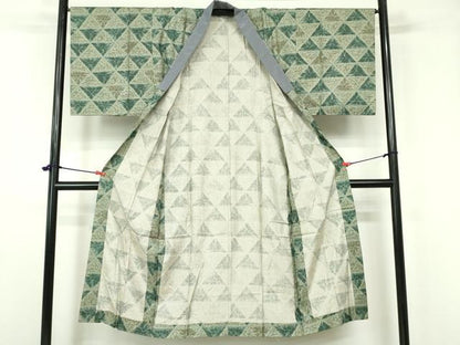 平和屋着物●男性 長襦袢 無双仕立て 鱗文 正絹 逸品 未使用 DAAW1296qa