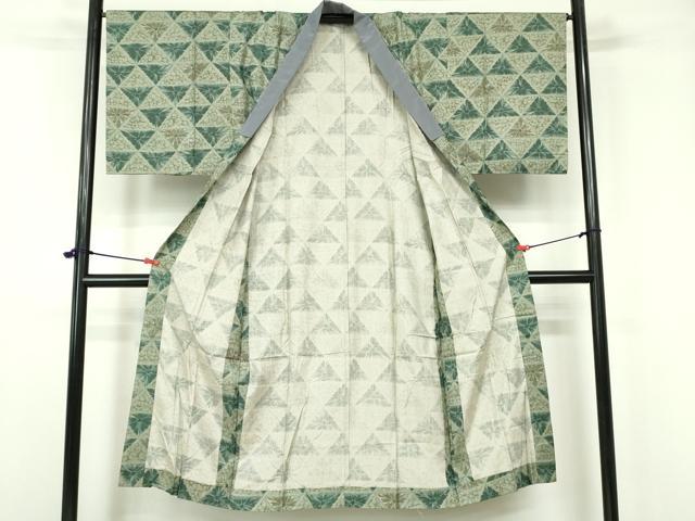 平和屋着物●男性 長襦袢 無双仕立て 鱗文 正絹 逸品 未使用 DAAW1296qa