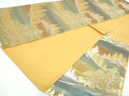 平和屋着物◎六通柄京袋帯 風景文 金銀糸 正絹 逸品 DAAW1336qa