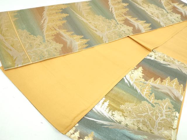 平和屋着物◎六通柄京袋帯 風景文 金銀糸 正絹 逸品 DAAW1336qa
