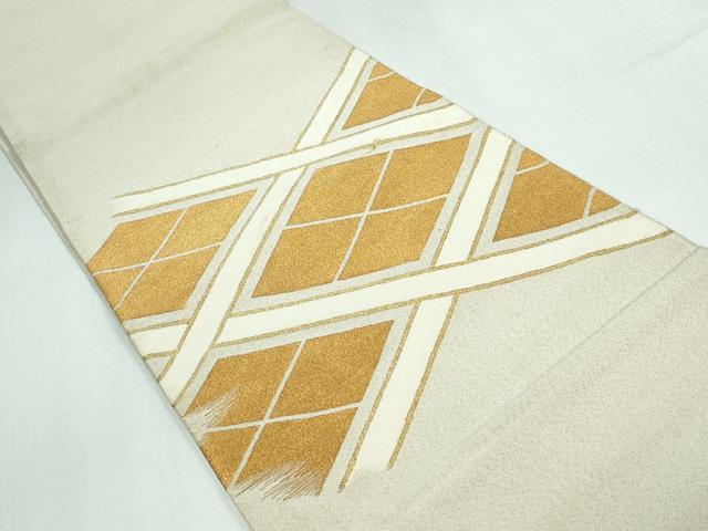 平和屋着物◎綴れ 太鼓柄袋帯 菱文 金彩 正絹 逸品 DAAW1338qa