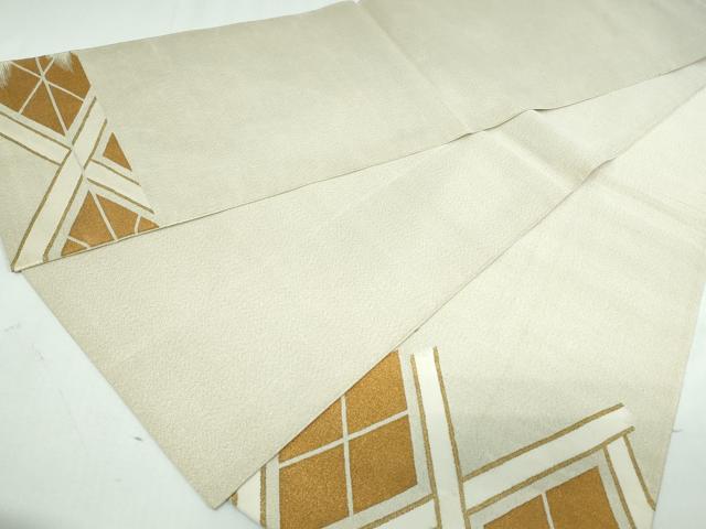 平和屋着物◎綴れ 太鼓柄袋帯 菱文 金彩 正絹 逸品 DAAW1338qa