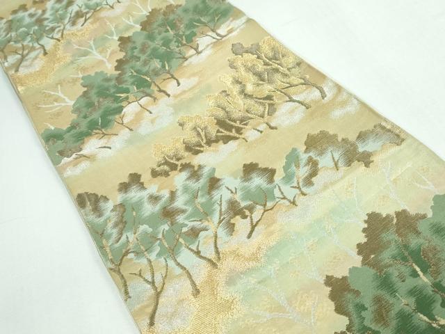 平和屋着物◎六通柄袋帯 唐織 樹林文 金銀糸 正絹 逸品 DAAW1341qa
