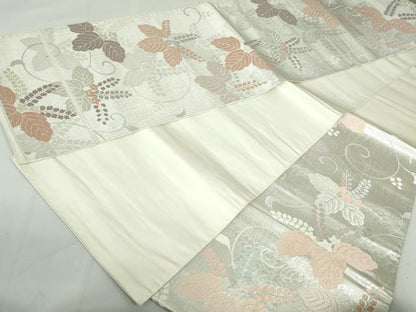 平和屋着物◎六通柄袋帯 唐織 上品錦 桐唐草文 銀糸 正絹 逸品 DAAW1345qa