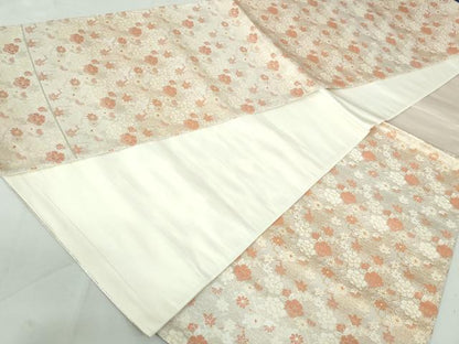 平和屋着物◎六通柄袋帯　草花文　牡丹　菊　楓　金銀糸　正絹　逸品　DAAW1355qa
