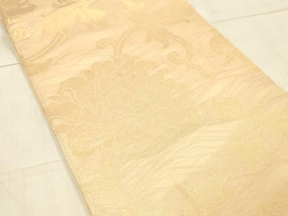 平和屋着物＊夏物　全通柄　本袋帯　草花文　金糸　正絹　逸品　DAAW1574cm