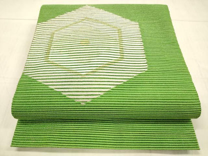 平和屋着物＊夏物 絽綴れ 八寸名古屋帯 亀甲花文 金銀糸 正絹 逸品 DAAW1722cm