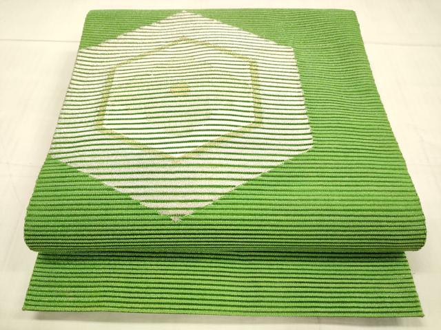 平和屋着物＊夏物 絽綴れ 八寸名古屋帯 亀甲花文 金銀糸 正絹 逸品 DAAW1722cm