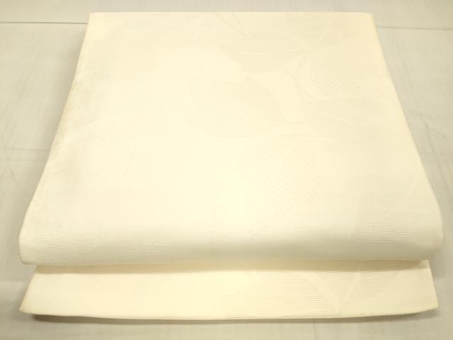 平和屋着物＊夏物 六通柄袋帯 草葉文 薄卵色 正絹 逸品 DAAW1762cm