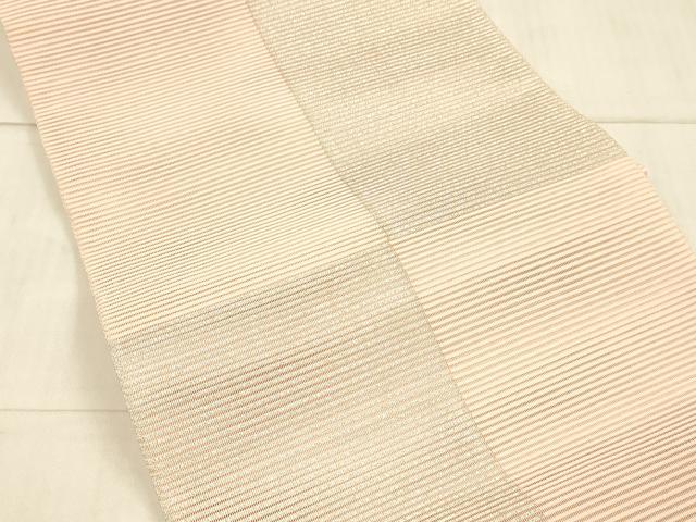 平和屋着物＊夏物 絽綴れ 八寸名古屋帯 幾何学文様 銀糸 正絹 逸品 DAAW1889cm