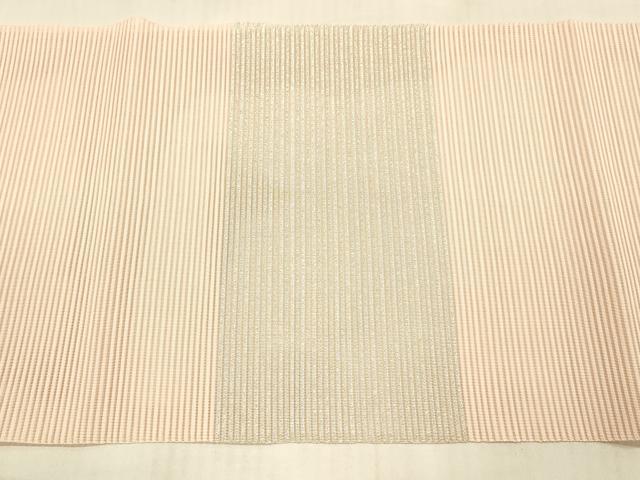 平和屋着物＊夏物 絽綴れ 八寸名古屋帯 幾何学文様 銀糸 正絹 逸品 DAAW1889cm