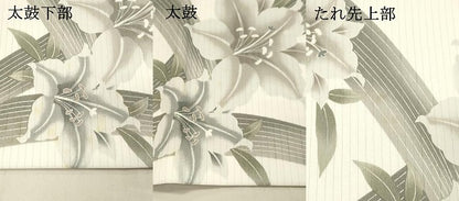 平和屋着物＊夏物　全通柄京袋帯　草花文　百合　DAAW1930cm