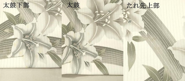 平和屋着物＊夏物　全通柄京袋帯　草花文　百合　DAAW1930cm