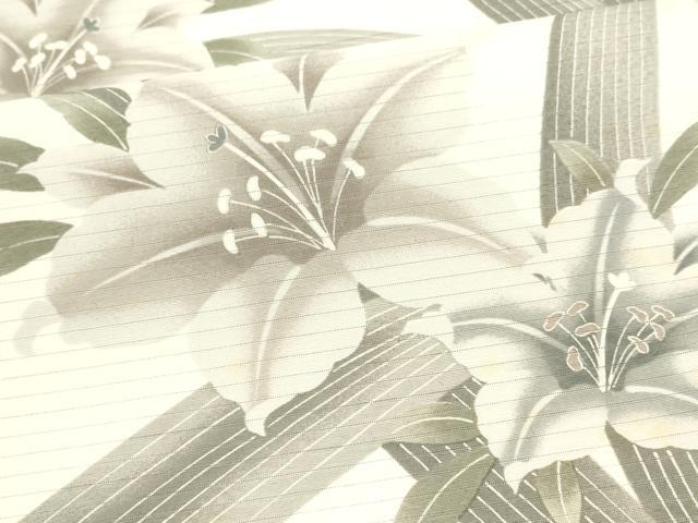 平和屋着物＊夏物　全通柄京袋帯　草花文　百合　DAAW1930cm