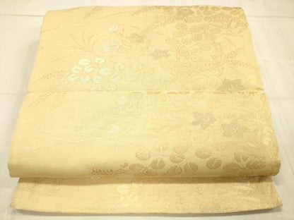 平和屋着物＊夏物 六通柄袋帯 草花文 桔梗 萩 金銀糸 正絹 逸品 DAAW1933cm
