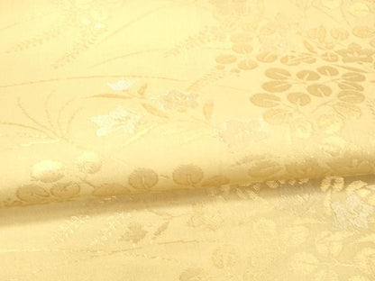 平和屋着物＊夏物 六通柄袋帯 草花文 桔梗 萩 金銀糸 正絹 逸品 DAAW1933cm