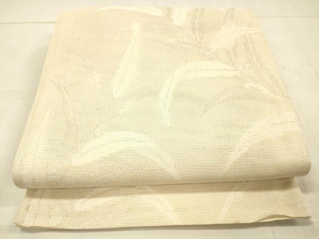 平和屋着物＊夏物 六通柄袋帯 草葉文 葦 銀糸 正絹 逸品 DAAW1934cm