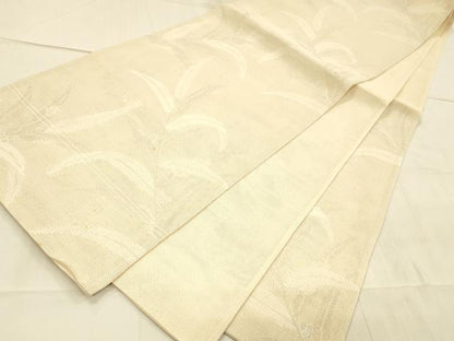 平和屋着物＊夏物 六通柄袋帯 草葉文 葦 銀糸 正絹 逸品 DAAW1934cm
