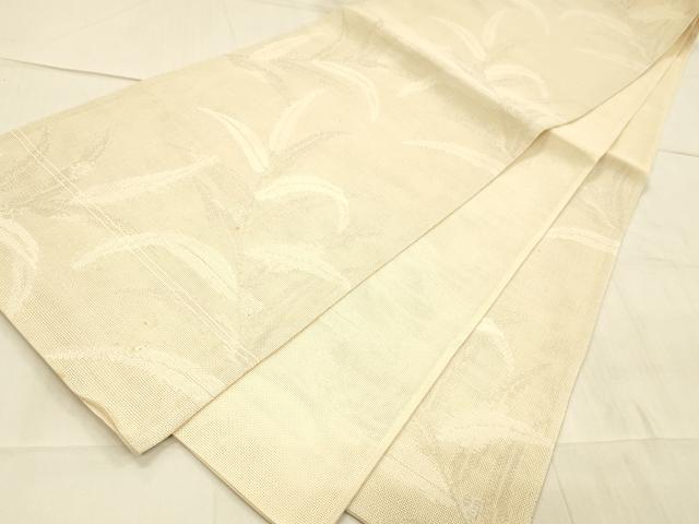 平和屋着物＊夏物 六通柄袋帯 草葉文 葦 銀糸 正絹 逸品 DAAW1934cm