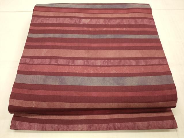平和屋着物＊夏物 太鼓柄袋帯 横段文 正絹 逸品 DAAW1935cm