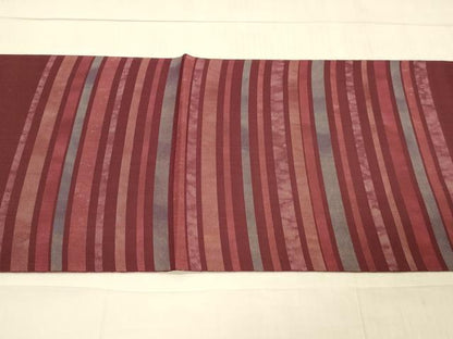 平和屋着物＊夏物 太鼓柄袋帯 横段文 正絹 逸品 DAAW1935cm
