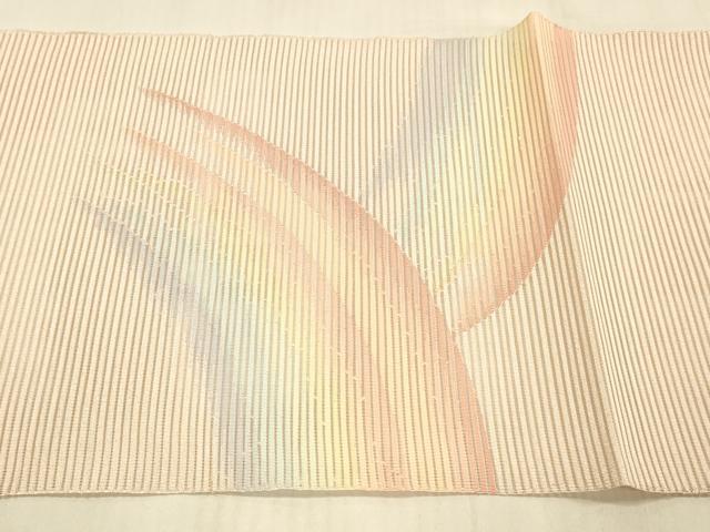 平和屋着物＊夏物 八寸名古屋帯 絽綴れ 抽象文様 虹 銀糸 正絹 逸品 DAAW1939cm