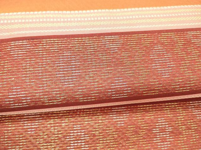 平和屋着物＊夏物 九寸名古屋帯 横段文 金糸 正絹 逸品 DAAW1940cm