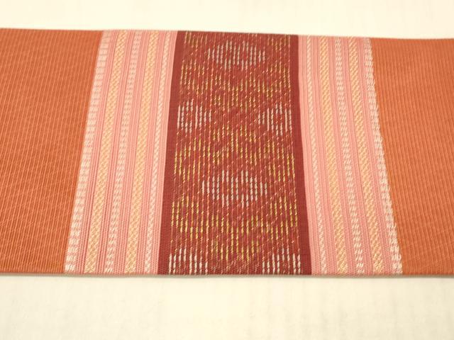 平和屋着物＊夏物 九寸名古屋帯 横段文 金糸 正絹 逸品 DAAW1940cm