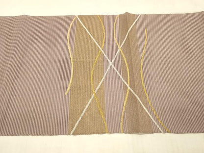 平和屋着物＊夏物 八寸名古屋帯 抽象文様 金銀糸 正絹 逸品 DAAW1941cm