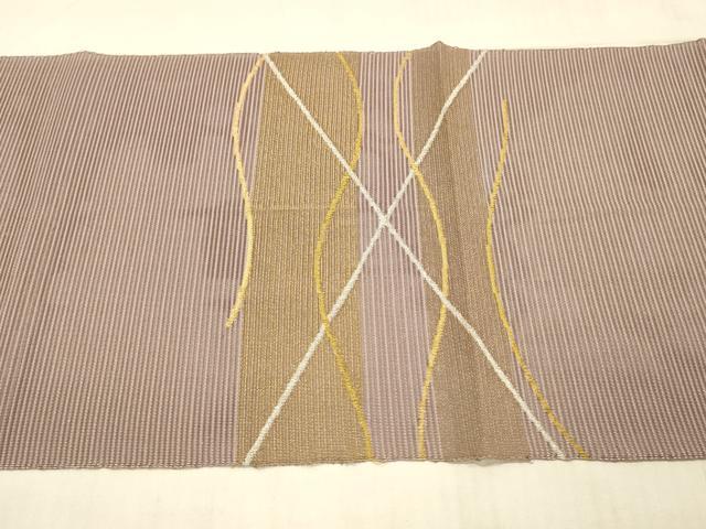 平和屋着物＊夏物 八寸名古屋帯 抽象文様 金銀糸 正絹 逸品 DAAW1941cm