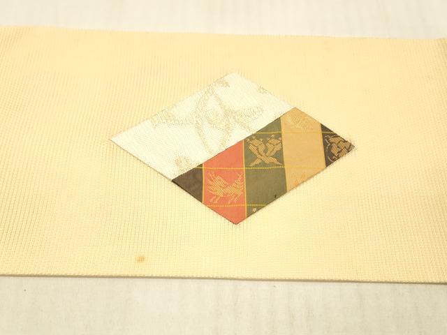 平和屋着物＊夏物 九寸名古屋帯 切嵌 花菱文 遠州七宝 金糸 正絹 逸品 DAAW1945cm