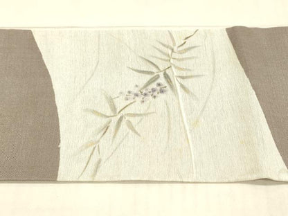 平和屋着物＊夏物 九寸名古屋帯 手描き 南天文 蜻蛉 トンボ 金糸 正絹 逸品 DAAW1950cm
