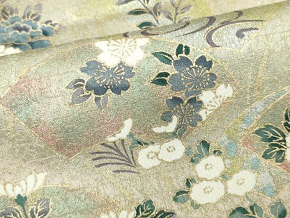 平和屋着物■訪問着　地紙花文　暈し染め　金彩　正絹　逸品　DAAW2167zy