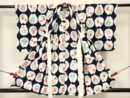 平和屋着物∴夏物 浴衣 子供 女の子 チューリップ 蝶 綿 DAAW2727ma