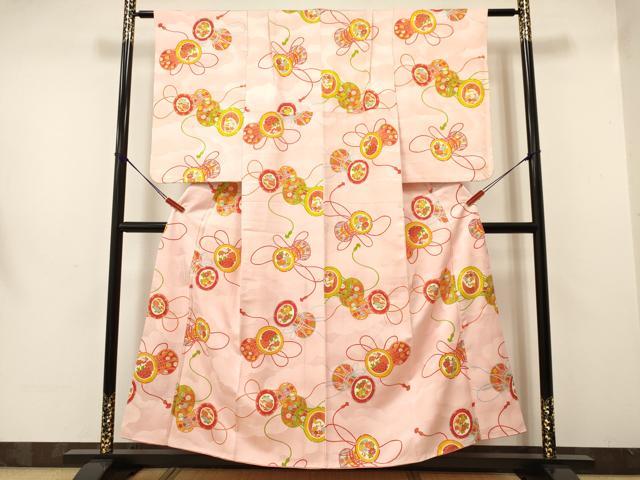 平和屋着物∵女の子 十三参り 子供 祝着 鼓飛鶴花蝶文 金彩 逸品 DAAW2816ma