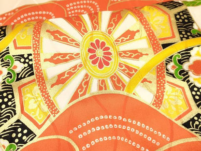 平和屋着物∵女の子 十三参り 子供 祝着 駒刺繍 片輪車花文 金彩 逸品 DAAW2819ma