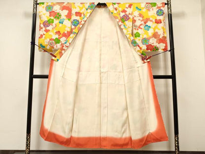 平和屋着物∵女の子　十三参り　子供　祝着　枝梅　金彩　逸品　DAAW2820ma
