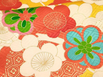 平和屋着物∵女の子　十三参り　子供　祝着　枝梅　金彩　逸品　DAAW2820ma