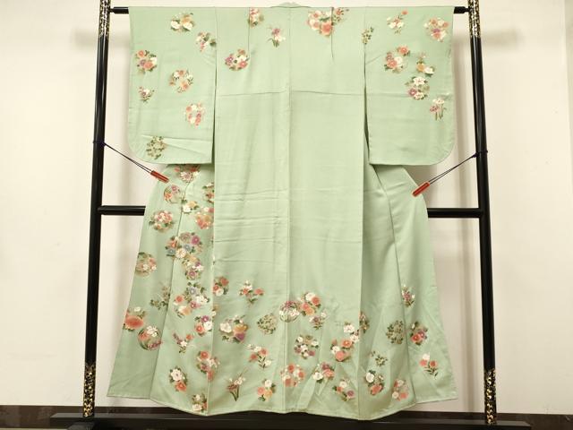 平和屋着物∵女の子　十三参り　子供　祝着　駒刺繍　花丸文　金彩　逸品　DAAW2822ma