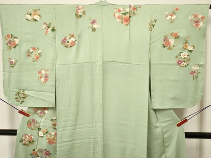 平和屋着物∵女の子　十三参り　子供　祝着　駒刺繍　花丸文　金彩　逸品　DAAW2822ma