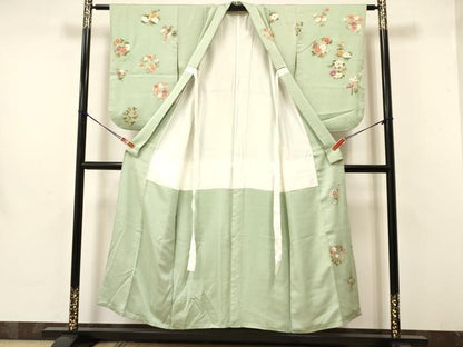 平和屋着物∵女の子　十三参り　子供　祝着　駒刺繍　花丸文　金彩　逸品　DAAW2822ma