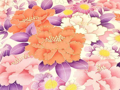 平和屋着物∵女の子　十三参り　子供　祝着・袋帯セット　駒刺繍　牡丹花文　金彩　逸品　DAAW2998ma