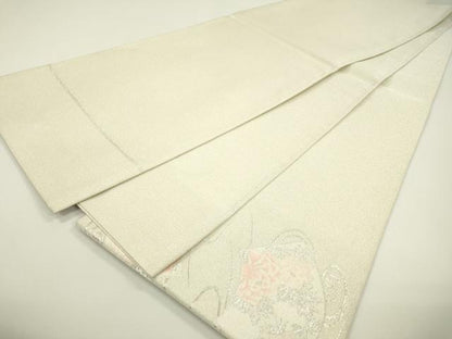 平和屋着物▼綴れ　太鼓柄袋帯　流水地紙花文　金銀糸　正絹　逸品　DAAW3337fe